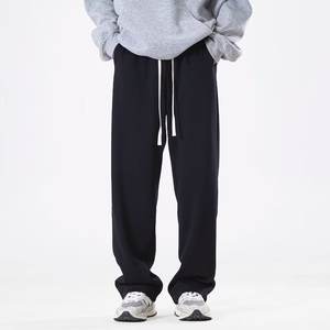 Pantalon de survêtement décontracté pour homme, style américain, drapé, brodé, coupe ample, jambe large, long - Product Image 6