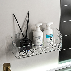 Transparent Water Ripple Wall Mounted Storage Box Rectangle Multi Functional Bathroom Kitchen Organizer No Drill Installation - Product Image 4