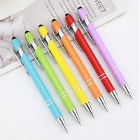 Stylos Métalliques de Luxe Personnalisables avec Logo, 2-en-1, Pointe Bille et Stylet, Toucher Doux, Séchage Rapide, Impression UV, Promotionnels pour Événements de Course/Marche