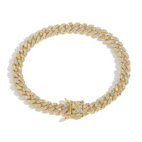 Venta Directa de Fábrica, Accesorios Populares de Hip-hop y Rap, Brazalete Cubano Fino de Latón con Incrustaciones de Circonio de 6 mm