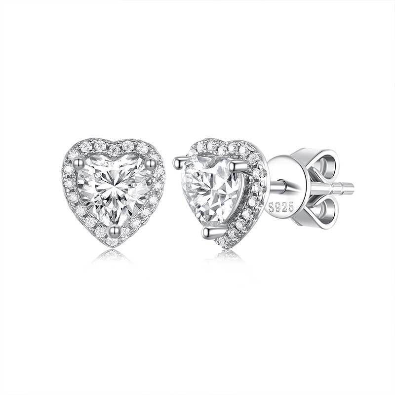 0 6ct Heart Shaped Moissanite Earrings
