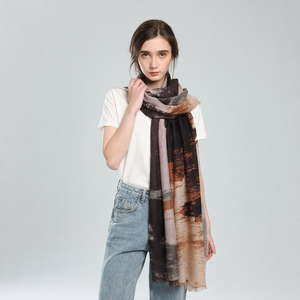 Bufanda de invierno con estampado abstracto para mujer, chal largo y suave con flecos y borlas, bufanda de moda para el cuello, venta al por mayor, disponible en stock. - Product Image 3