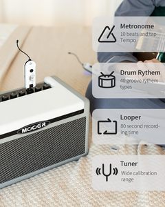 Amplificador de Guitarra Inteligente MOOER SD30i con IA, Portátil, 30W Estéreo, 5 Horas de Batería, 101 Efectos, Looper de 80s, 40 Ritmos de Batería - Product Image 4