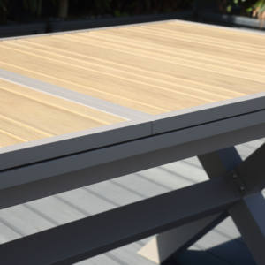 Table basse de jardin Nautica, ensemble de table moderne pour 6 à 8 personnes avec chaises en corde tressée, <span class=keywords><strong>bistrot</strong></span> - Product Image 3