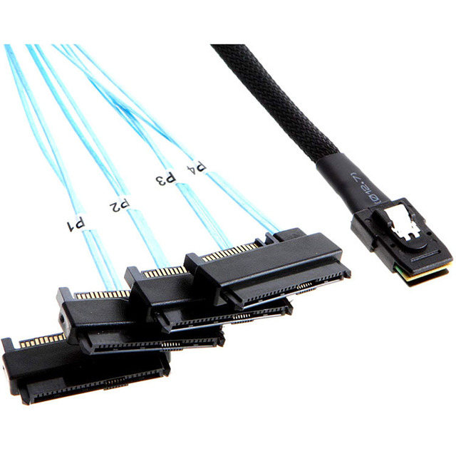 Mini SAS SFF-8087 to SFF-8482 Power SATA Hard Drive Cable Plastic