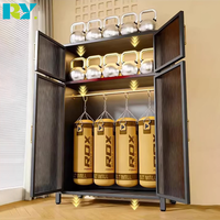 Armoire pas chère, armoire à 2 portes, petite armoire avec tiroirs, armoire en matériaux combinés