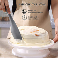 Ensemble de 4 spatules en silicone avec spatules angulaires et mini-spatules, ensemble de spatules en silicone pour la pâtisserie et l'épandage