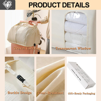 Sac de rangement pour couette extra large de 130 L, sac de rangement pour couette à fermeture à enroulement, auto-compressible, pour placard, sous le lit, à la maison