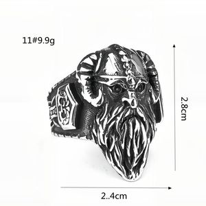Bague de guerrier Viking en acier inoxydable pour homme avec design de casque en corne de bélier, bijoux de style hip-hop, cadeau - Product Image 5