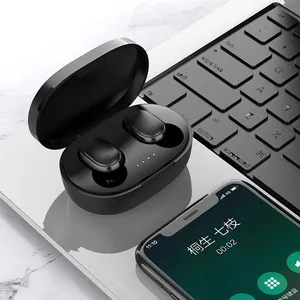 B T Earphone 5.0, headphone nirkabel dengan mikrofon bebas genggam kontrol AI untuk ponsel Stereo