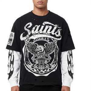 Camiseta de Manga Larga para Hombre, Ecológica, de Algodón Peinado 100%, 300 GSM, Estilo Urbano, con Logotipo Personalizado - Product Image 1