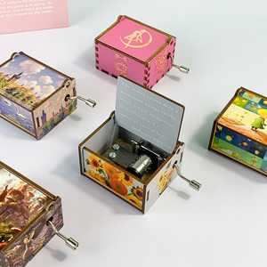 Caja Musical de Madera Creativa Yiyu con Manivela, con Diseño de Pintura Famosa, Recuerdo para Amigos, en Existencia - Product Image 4