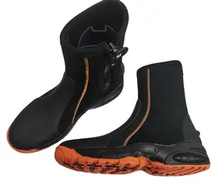Neoprene calçados de mergulho de 5mm, botas de mergulho, sapatos de praia, de áreas externas, antiderrapante, botas com tubo respiratório
