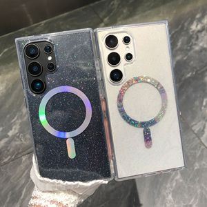 Coque magnétique transparente scintillante effet paillettes étoilées pour <span class=keywords><strong>Samsung</strong></span> <span class=keywords><strong>Galaxy</strong></span> S26 25 24 23 Plus – Vente en gros - Product Image 1