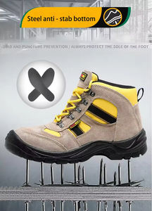 Botas de trabajo resistentes al desgaste para obras de construcción, ropa de trabajo, zapatos deportivos impermeables y antideslizantes para senderismo para hombres - Product Image 5