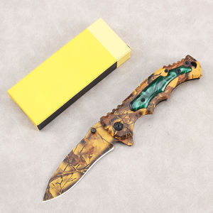 มีดพับลายพรางสีดำสำหรับยุทธวิธี ผลิตจากโรงงาน ใบมีดทนทานสำหรับการเอาชีวิตรอดในป่ากลางแจ้ง เหมาะสำหรับสถานการณ์เอาชีวิตรอด - Product Image 6