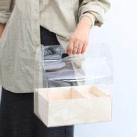 Boîte cadeau transparente en PVC Tondo pour fête, bouquet de fleurs, sac à main, pot de fleurs transparent, sacs de transport pour gâteaux