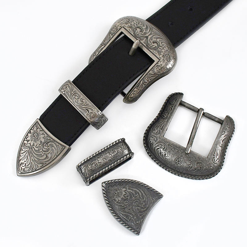 Deepeel KY526 35MM&40MM シルバーメッキ ベルトバックル 西部風ベルト