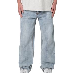 Yüksek kalite OEM gevşek Fit maymun yıkanmış açık mavi Denim özel katı erkekler geniş bacak Baggy kot - Product Image 1