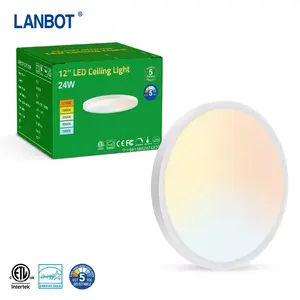 Surface Mounted Ceiling Round Ceiling Lamp 12w 18w 24w Energy Saving Commercial Thin Round Led Office Panel Light