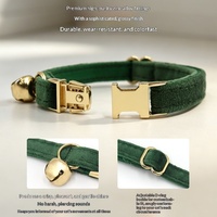 Collier pour chat en velours doux en polyester, réglable, avec clochette, style Instagram, livraison directe d'usine, best-seller