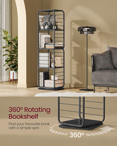<span class=keywords><strong>VASAGLE</strong></span> Étagère rotative sur pied Étagère <span class=keywords><strong>de</strong></span> rangement pour petits espaces Bibliothèque rotative à 4 niveaux - Product Image 4
