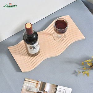 Minimalist Rectangle Striped Polished Wooden <b>Serving</b> <b>Tray</b> Sustainable Decorative Plate for <b>Parties</b> and Living Room Use - Product Image 5