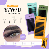 Extensions de cils YY Lashes 2D 3D 4D 5D 6D en forme de W, bouquets pré-faits pour volume, faux cils LAKANAKU De Cilios, plateaux de cils YY