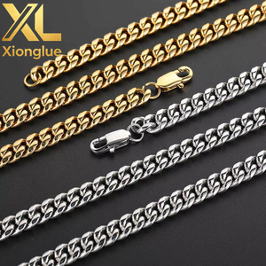 Jewelers 2025 Wholesale Custom Chunky <b>Fasten</b> Stainless Steel Hiphop Necklace Bracelet 10mm Miami Cuban Link Chain Men - Product Image 4