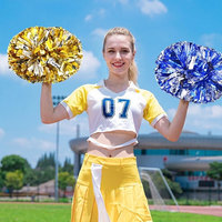 Pompons de cheerleading bicolores avec poignée, accessoires personnalisés pour l'esprit d'équipe