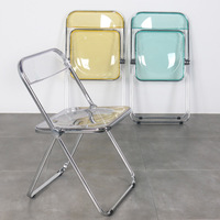 Chaise de salle à manger pliante transparente Ins Style chaise de maquillage à la mode pour magasin de vêtements hôtel Internet chaise de célébrité