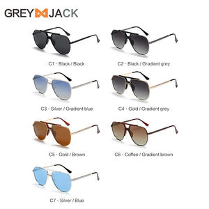 Lunettes de soleil unisexes Greyjack en métal, monture noire, verres TAC, protection UV400, polarisées, style conduite - Product Image 5