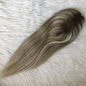 EMEDA Topper de base MONO populaire 3x5 5.5x6 Balayage blond Cheveux humains vierges pour femme - Product Image 2