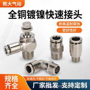 Pneumatic <b>Connector</b> Nickel Plated Copper External Thread Fittings For Air Hose Connection - Product Image 4