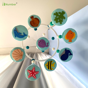 Jouets éducatifs neutres nautiques nouveau-né sous la mer <span class=keywords><strong>pépinière</strong></span> océan feutre bébé Mobile avec étoile de mer coquille baleines <span class=keywords><strong>dauphin</strong></span> - Product Image 2
