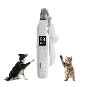 Coupe-ongles rechargeable pour animaux de compagnie, 2 en 1, en acier inoxydable, portable, silencieux, avec lumière LED - Product Image 1