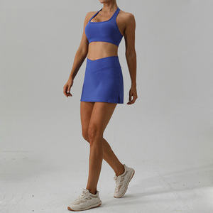SHINBENE kadın V Crossover bel tenis etekler streç Golf Skorts koşu spor egzersiz Activewear - Product Image 3