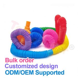 Summer Limited Edition Colorful Plastic & <b>Silicone</b> Pop Tube Fidget Toy Set for Kids Adults Classroom Sensory Stress Relief <b>Tools</b> - Product Image 6