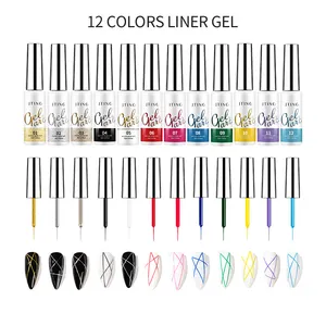 2021 новый дизайн гелевый вкладыш Гель-лак для нейл-арта набор 24/36/120 цвета нейл-арта тянуть линии клей для ногтей с красочными рисунками гель OEM собственный бренд