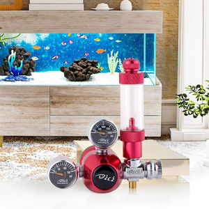 Compteur de bulles d'aquarium CO2 à étage unique en aluminium de haute qualité régulateur de pression en gros à double jauge noir/argent DICI - Product Image 4