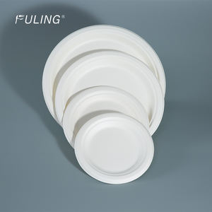 FULING - <span class=keywords><strong>Vajilla</strong></span> Desechable Ecológica para Fiestas, Platos de Caña de Azúcar Resistentes, Compostables y Biodegradables, de 9 y 10 Pulgadas - Product Image 2