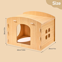 Maisonnette en bois naturel à deux étages pour cochon d'Inde, abri pour petits animaux, cabane pour lapin, décoration de cage