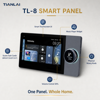 Panel Dinding Tuya Zigbee Gateway 8 Inci, Kontrol Peredupan Lampu 3D, Pengontrol Tirai AC, Musik, TF, USB, AUX untuk Rumah Pintar
