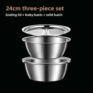 Ручной кухонный инструмент для резки фруктов и овощей, набор из трех предметов из нержавеющей стали, умывальник - Product Image 6