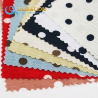 Tissu en crêpe polyester et élasthanne imprimé à pois personnalisé pour vêtements et robes en stock