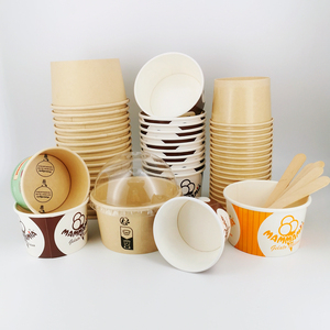 Vasos de papel desechables de pared simple de 3 oz de Xiamen para helado, sorbete, yogur helado y KakigoRi con tapa de cúpula - Product Image 4