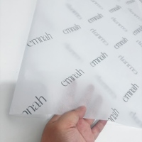 Custom Printed White Black Gift Tissue Paper 17gsm 100pcs Single Side Recycled Paper Wrapping Packaging for Clothing Shoes Logo