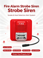 MIRO PS-223 Aksesori Sistem Alarm Kebakaran ABS Merah Pemasangan di Dinding Sirene Strobo Kebakaran Keamanan Volume Dapat Disesuaikan Dukungan Homekit Mudah