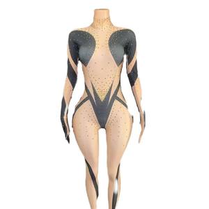 Nuevo disfraz <span class=keywords><strong>de</strong></span> cantante, Festival <span class=keywords><strong>de</strong></span> música, ropa <span class=keywords><strong>de</strong></span> fiesta, Bar, club nocturno, banda, discoteca, baile, modelo, pasarela, mono <span class=keywords><strong>de</strong></span> malla con diamantes <span class=keywords><strong>de</strong></span> imitación - Product Image 5