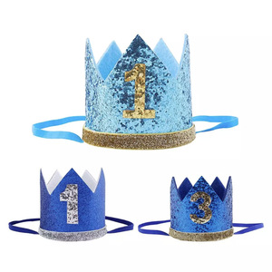 Couronne d'<span class=keywords><strong>anniversaire</strong></span> à paillettes numéro <span class=keywords><strong>1</strong></span> pour enfants, accessoire photo pour fête de 1er <span class=keywords><strong>anniversaire</strong></span>, mini-couronne serre-tête pour bébé garçon ou fille, vente en gros - Product Image 4